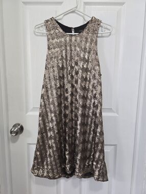 Talula Rose Gold Sequin Sleeveless Dress - size L